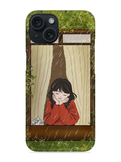 Girl Watching The Rain, Peaceful Moment Snap Case