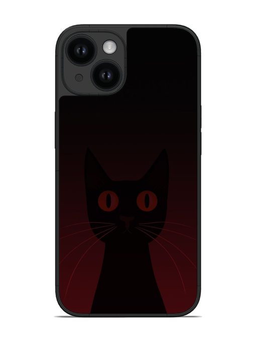 Black Cat With Glowing Yellow Eyes Glossy Soft Edge Case
