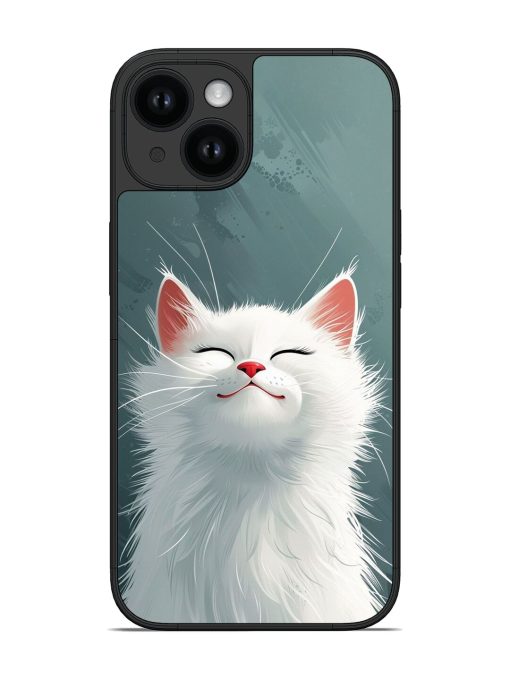 Cute White Cat Glossy Soft Edge Case