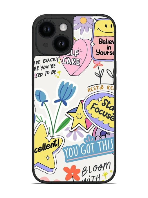 Colorful Motivational Stickers Glossy Soft Edge Case