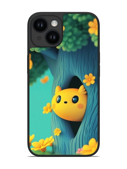 Cat Peeking Out Of A Hollow Tree Trunk Glossy Soft Edge Case