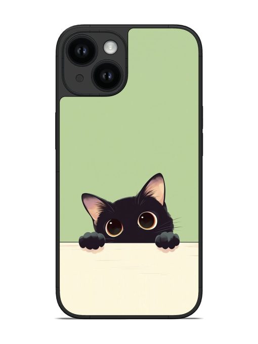 Cat Peeking Over A Surface Glossy Soft Edge Case