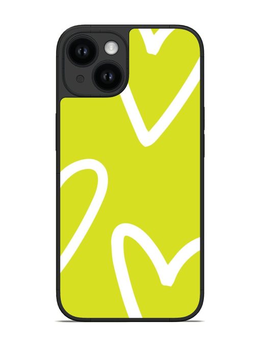 White Hearts On A Bright Yellow Background Glossy Soft Edge Case