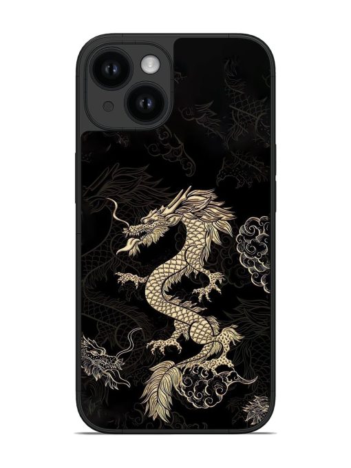 Golden Dragon On Black Background Glossy Soft Edge Case