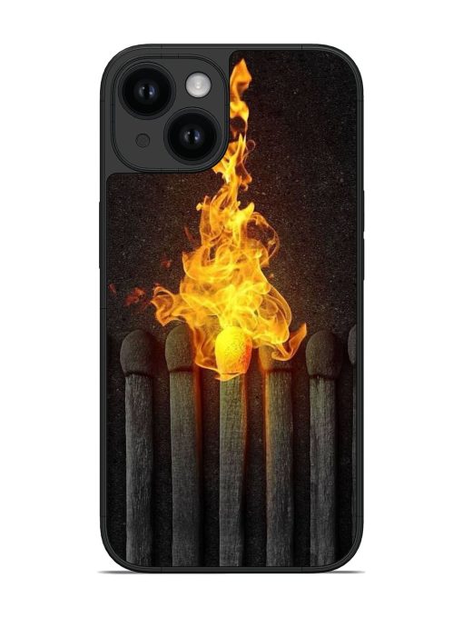 A Row Of Matchsticks With One Matchstick Lit And On Fire. Glossy Soft Edge Case