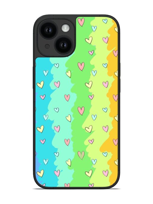 Small Hearts In Different Colors Glossy Soft Edge Case