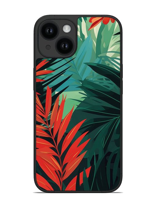 Stylized Leaves In Shades Glossy Soft Edge Case