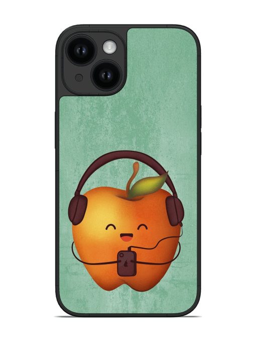 Happy Apple With Headphone Glossy Soft Edge Case