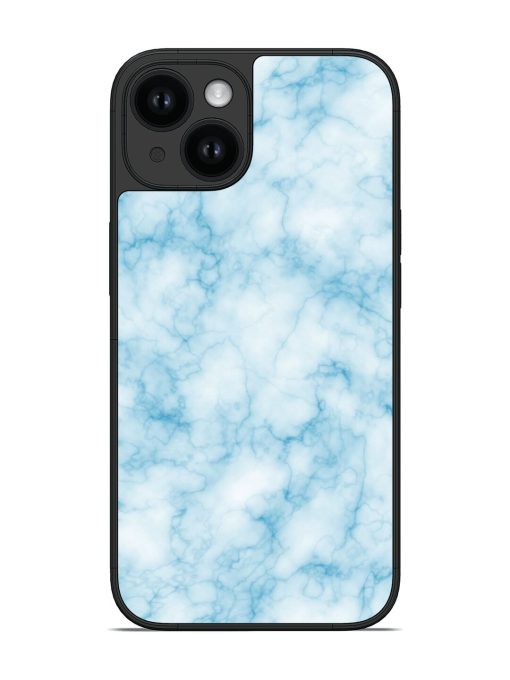 Blue White Natural Marble Glossy Soft Edge Case