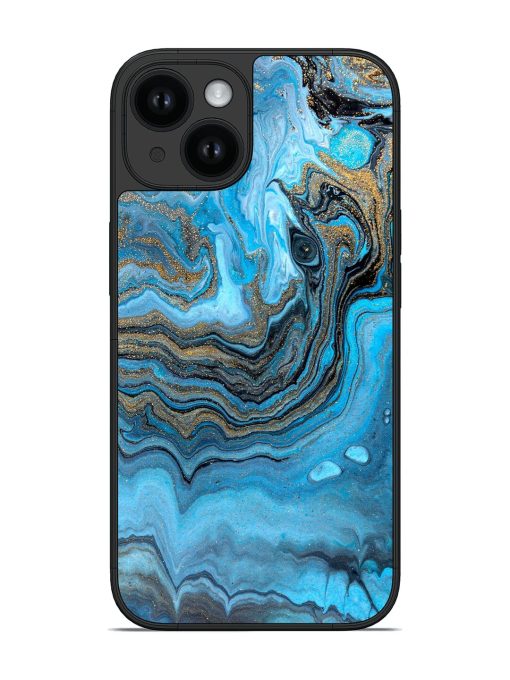 Unique Turquoise Acrylic Marble Glossy Soft Edge Case