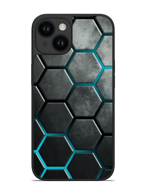 Black And Blue Hexagon Pattern Glossy Soft Edge Case