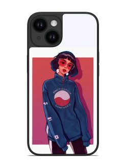 Girl With Glasses Design Glossy Soft Edge Case