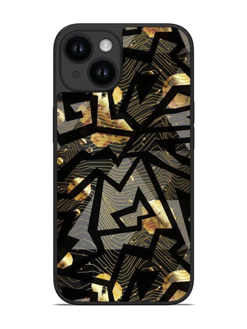 Gold Grunge Geometric Glossy Soft Edge Case