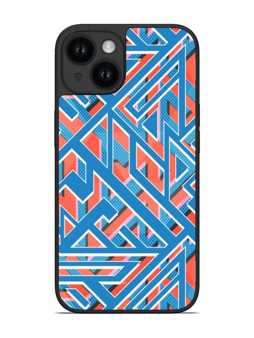 Retro Blue Geometri Glossy Soft Edge Case