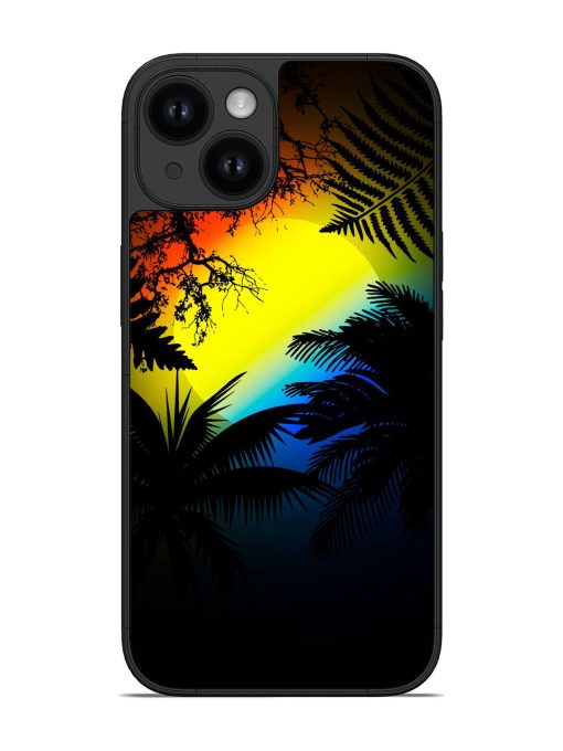Colorful Sunset With Palm Trees Glossy Soft Edge Case