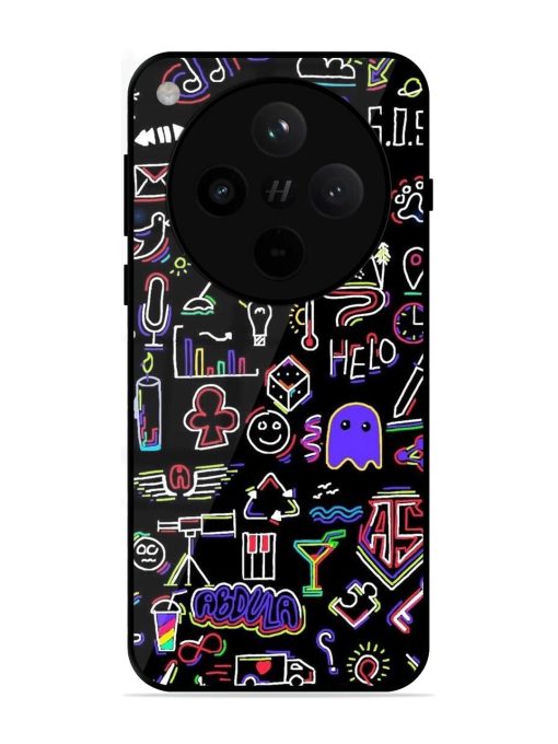 Neon Doodle Glossy Soft Edge Case for Oppo Find X8