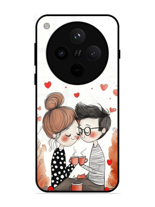 Couple Seating With Coffee Glossy Soft Edge Case for Oppo Find X8