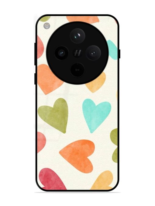 Watercolor Hearts Glossy Soft Edge Case for Oppo Find X8