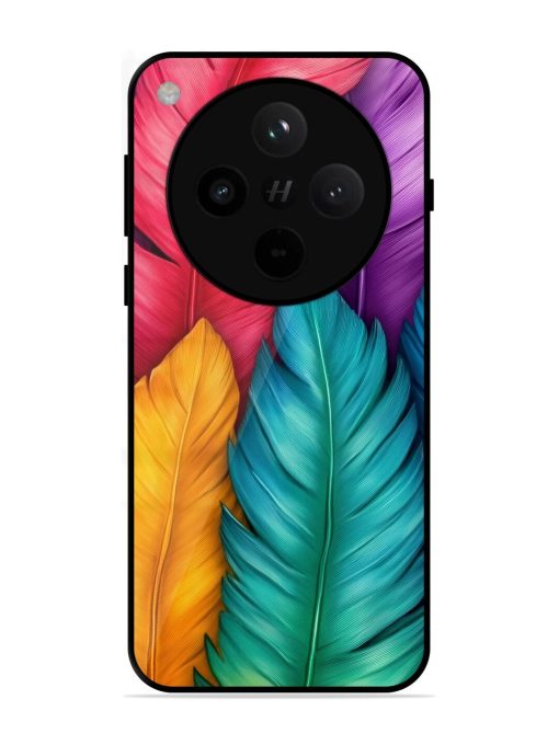 Rainbow Feathers Glossy Soft Edge Case for Oppo Find X8