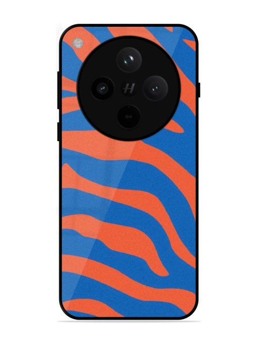 Zebra Stripes In Blue And Orange Glossy Soft Edge Case for Oppo Find X8