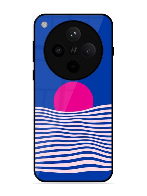 Pink Sunset Over Blue Waves Glossy Soft Edge Case for Oppo Find X8
