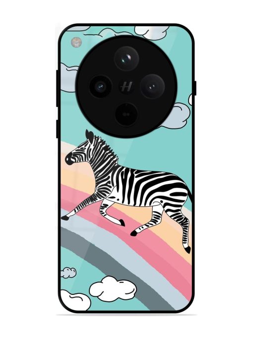 Zebra On A Rainbow Glossy Soft Edge Case for Oppo Find X8