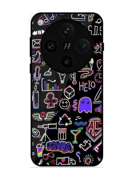 Neon Doodle Glossy Soft Edge Case for Oppo Find X8 Pro