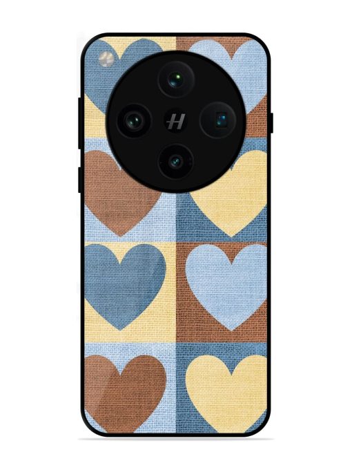 Hearts On Canvas Glossy Soft Edge Case for Oppo Find X8 Pro