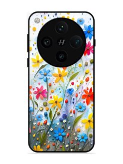 Vibrant Floral Glossy Soft Edge Case for Oppo Find X8 Pro
