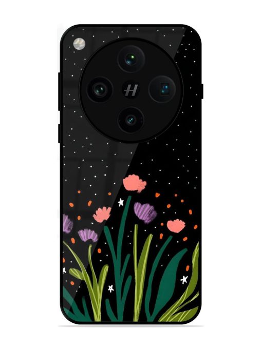 Midnight Bloom Glossy Soft Edge Case for Oppo Find X8 Pro