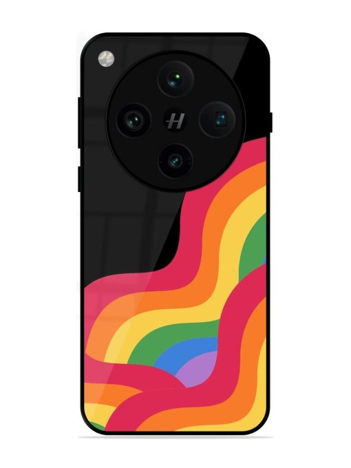 Wavy Rainbow Glossy Soft Edge Case for Oppo Find X8 Pro