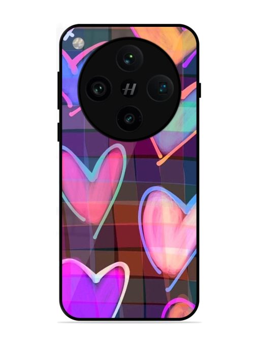 Neon Hearts Glossy Soft Edge Case for Oppo Find X8 Pro