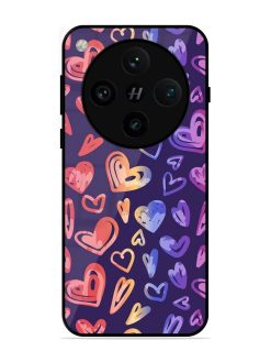 Rainbow Hearts Glossy Soft Edge Case for Oppo Find X8 Pro