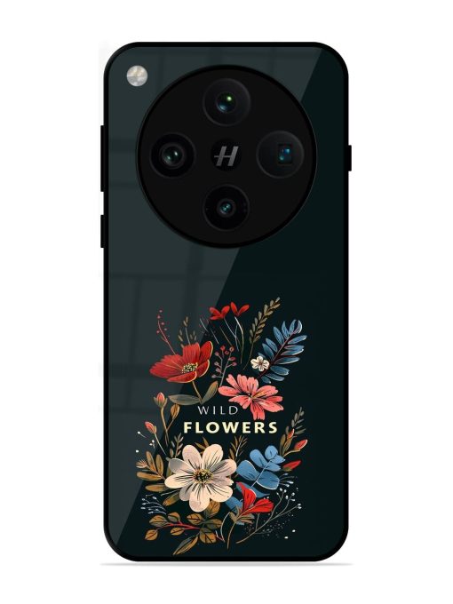 Dark Floral Glossy Soft Edge Case for Oppo Find X8 Pro