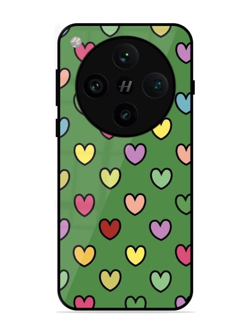 Rainbow Heart Parade Glossy Soft Edge Case for Oppo Find X8 Pro