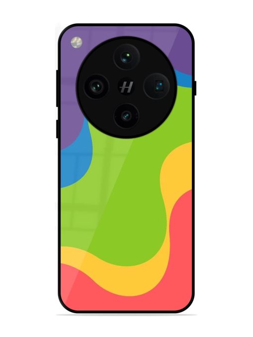 Wavy Rainbow Wonderland Glossy Soft Edge Case for Oppo Find X8 Pro