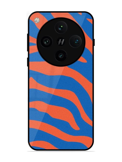 Zebra Stripes In Blue And Orange Glossy Soft Edge Case for Oppo Find X8 Pro