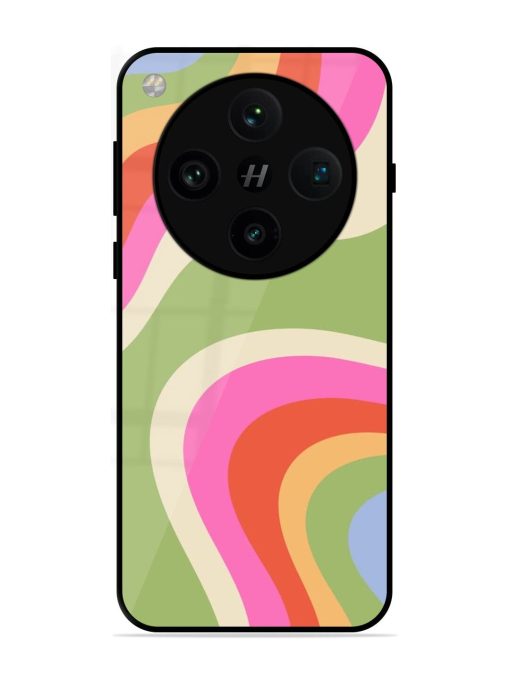 Wavy Rainbow Wonderland Glossy Soft Edge Case for Oppo Find X8 Pro