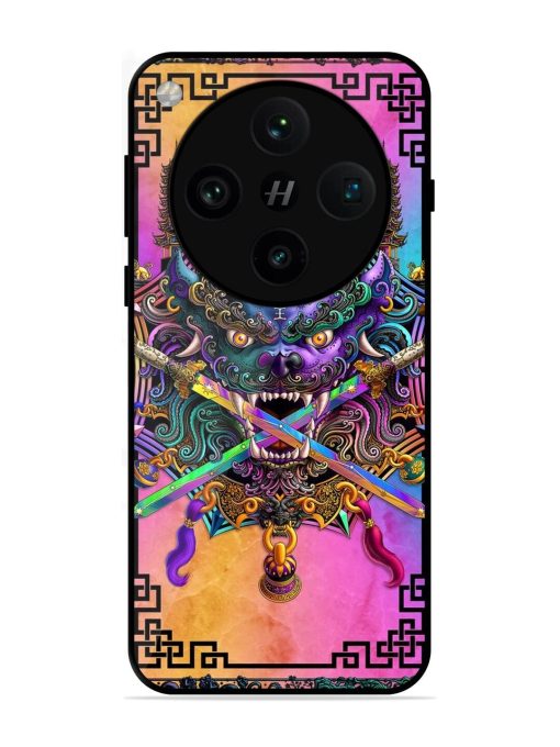 Psychedelic Fu Dog Tapestry Glossy Soft Edge Case for Oppo Find X8 Pro