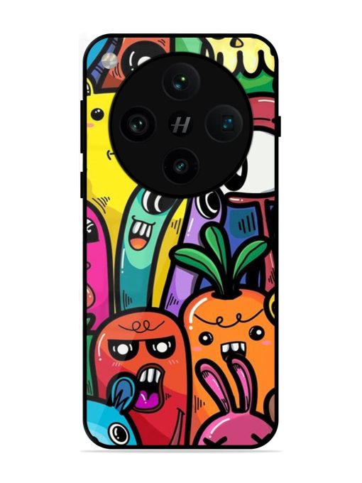 Whimsical Doodle Chaos Glossy Soft Edge Case for Oppo Find X8 Pro