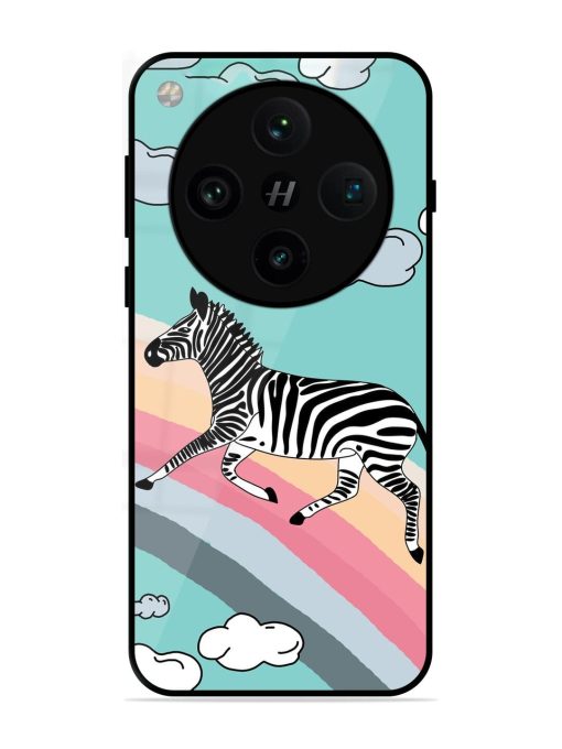 Zebra On A Rainbow Glossy Soft Edge Case for Oppo Find X8 Pro