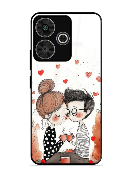 Couple Seating With Coffee Glossy Soft Edge Case for Poco M6 Plus (5G)