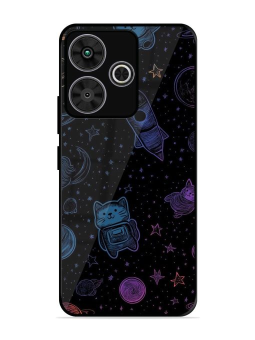 Cosmic Cat Chaos Glossy Soft Edge Case for Poco M6 Plus (5G)