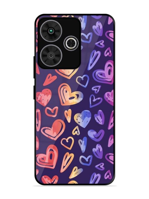 Rainbow Hearts Glossy Soft Edge Case for Poco M6 Plus (5G)