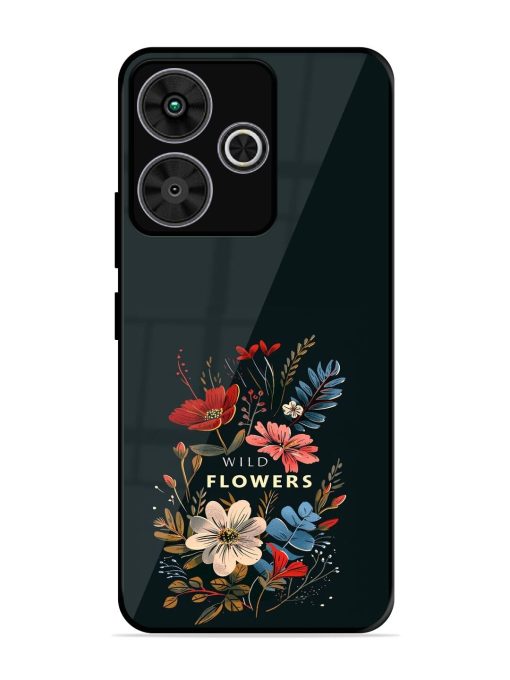 Dark Floral Glossy Soft Edge Case for Poco M6 Plus (5G)