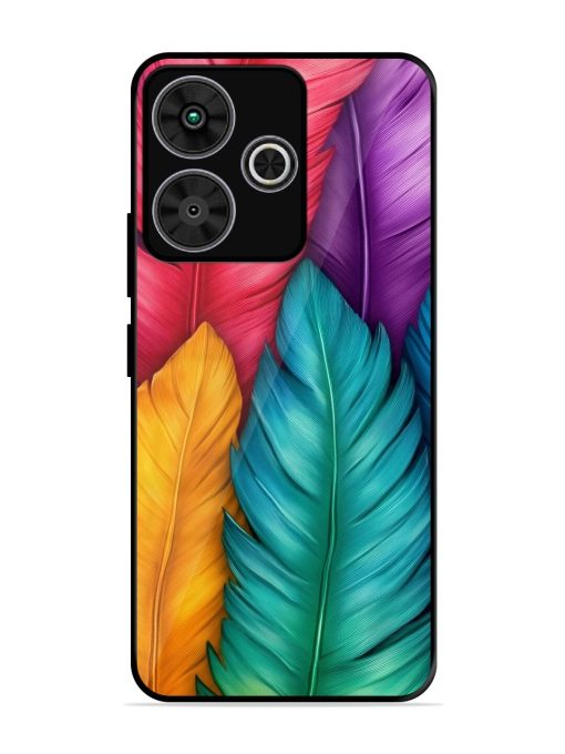 Rainbow Feathers Glossy Soft Edge Case for Poco M6 Plus (5G)