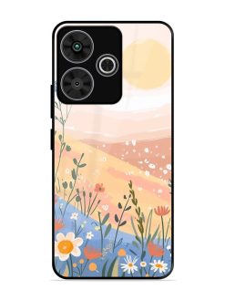 Golden Hour Blooms Glossy Soft Edge Case for Poco M6 Plus (5G)