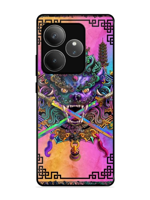 Psychedelic Fu Dog Tapestry Glossy Soft Edge Case for Realme Gt 6