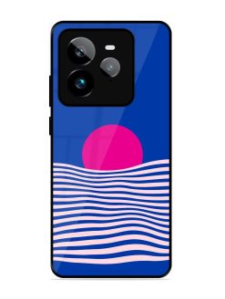 Pink Sunset Over Blue Waves Glossy Soft Edge Case for Realme Gt 7 Pro (5G)