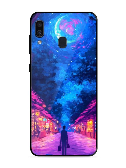 Neon Nightscape Glossy Soft Edge Case for Samsung Galaxy A30